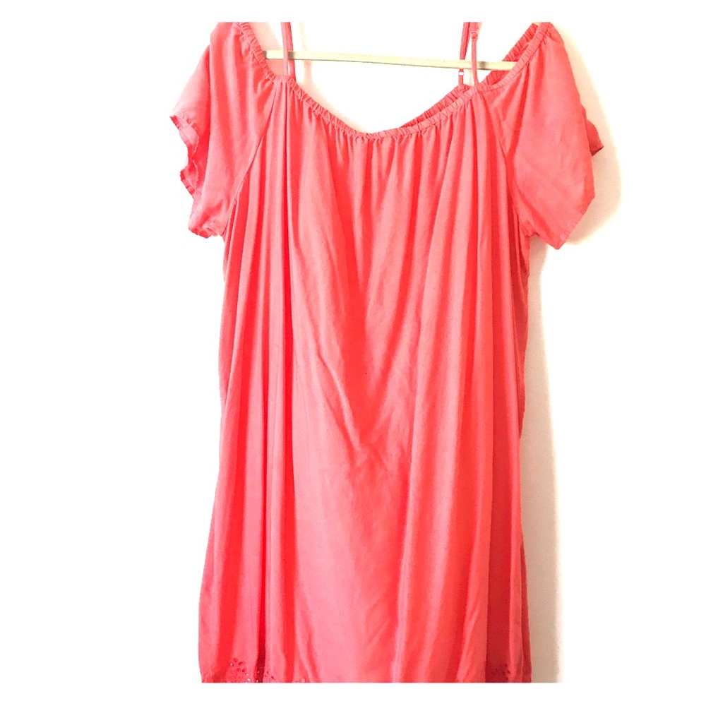 Coral Off Shoulder Dress